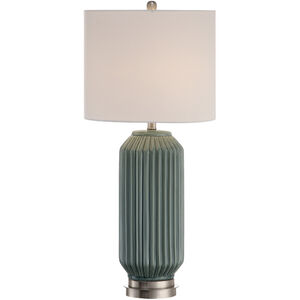 Paige 32 inch 100.00 watt Blue and Gray with Brushed Nickel Table Lamp Portable Light
