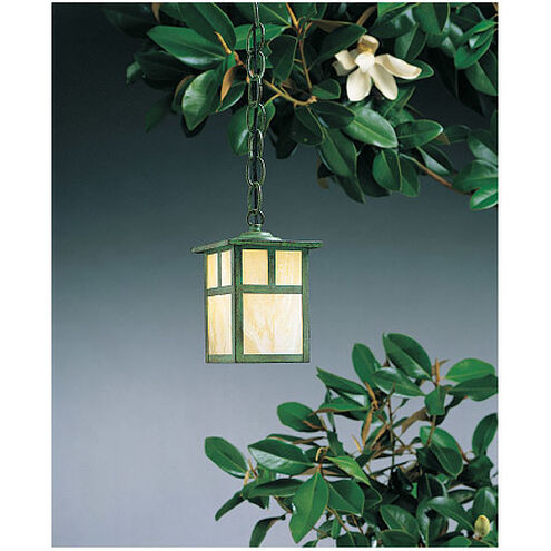Mission 1 Light 5 inch Rustic Brown Pendant Ceiling Light in Gold White Iridescent, T-Bar Overlay