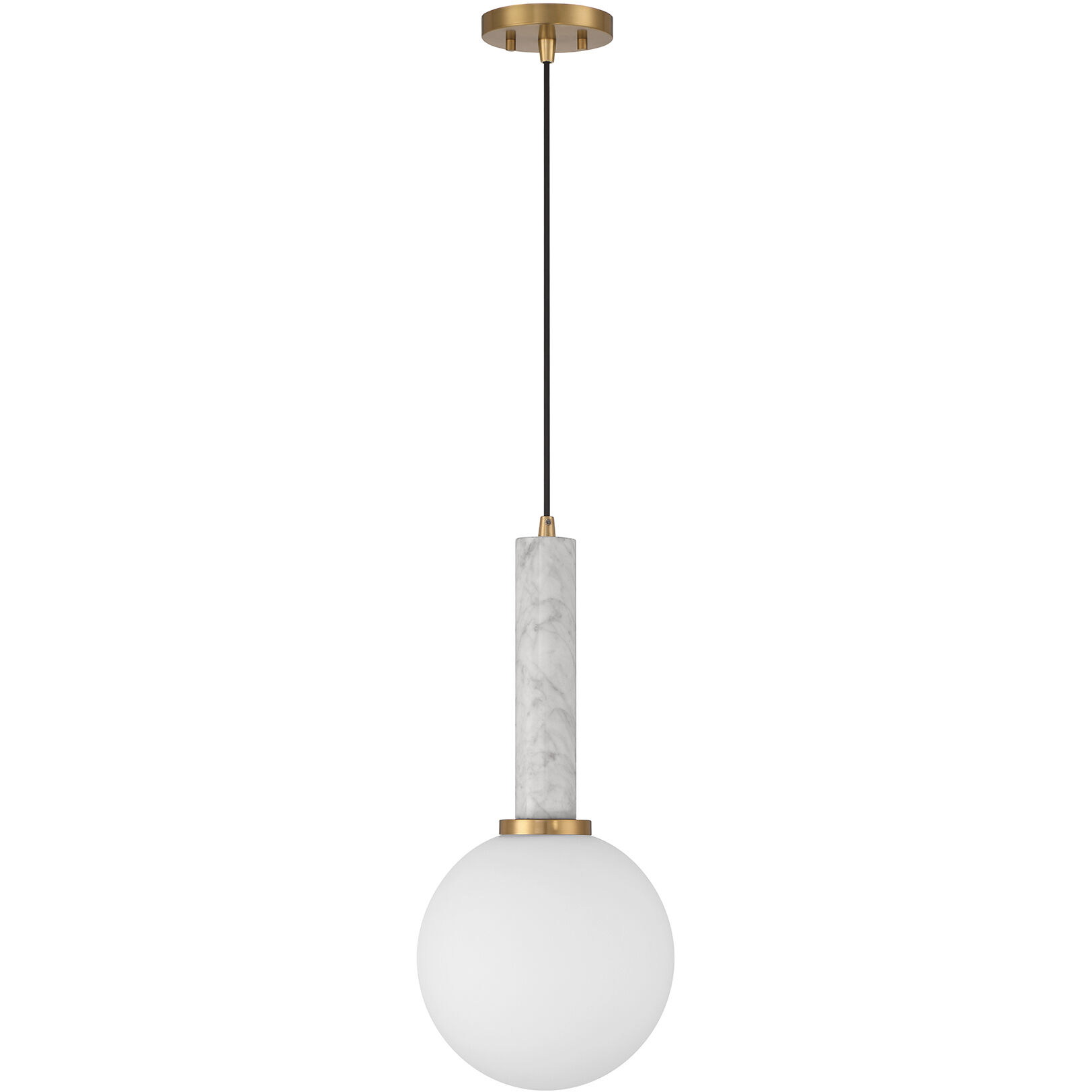 Callaway 1 Light 10 inch White Marble with Warm Brass Pendant Ceiling Light