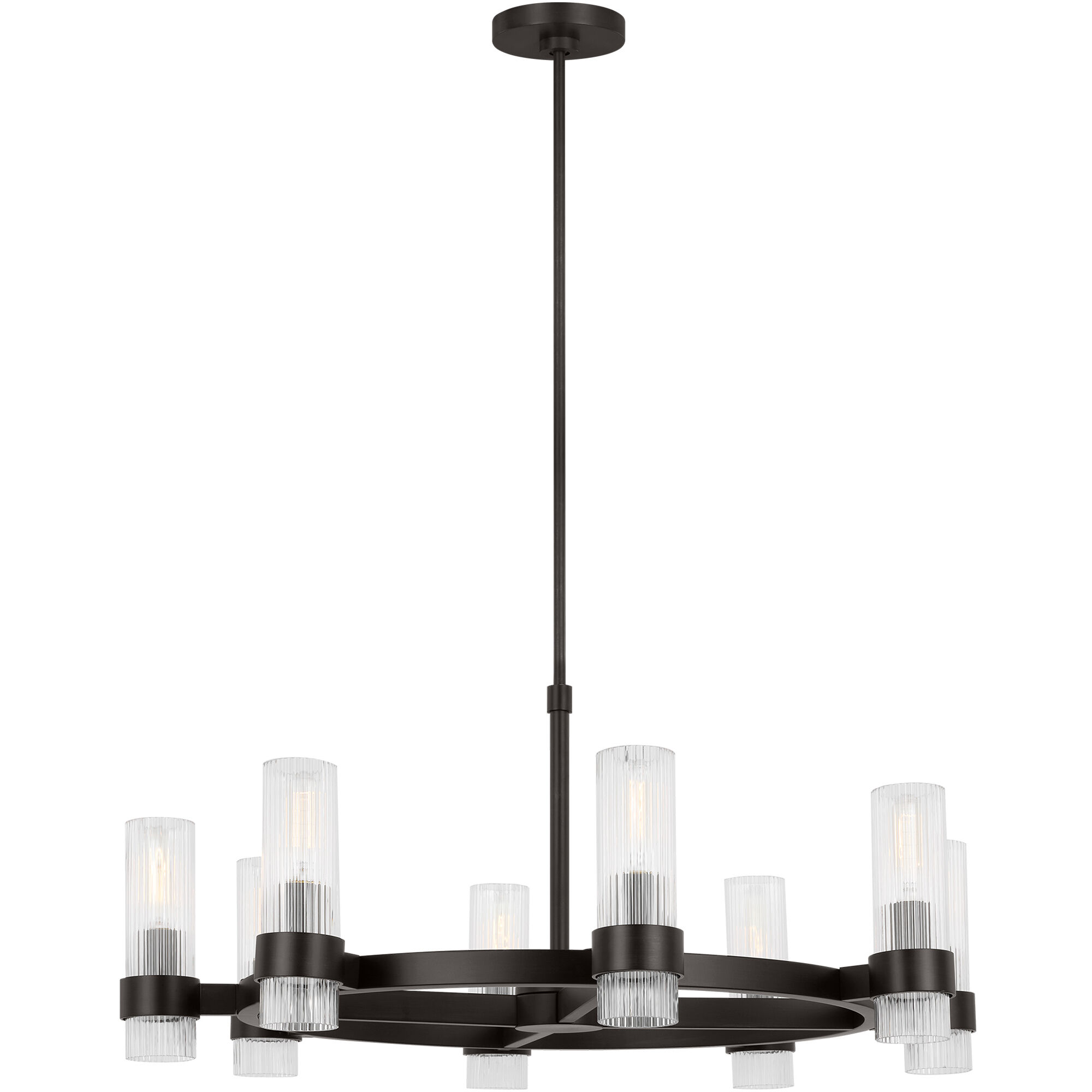 C&M by Chapman & Myers Geneva 8 Light 33 inch Aged Iron Chandelier Ceiling Light