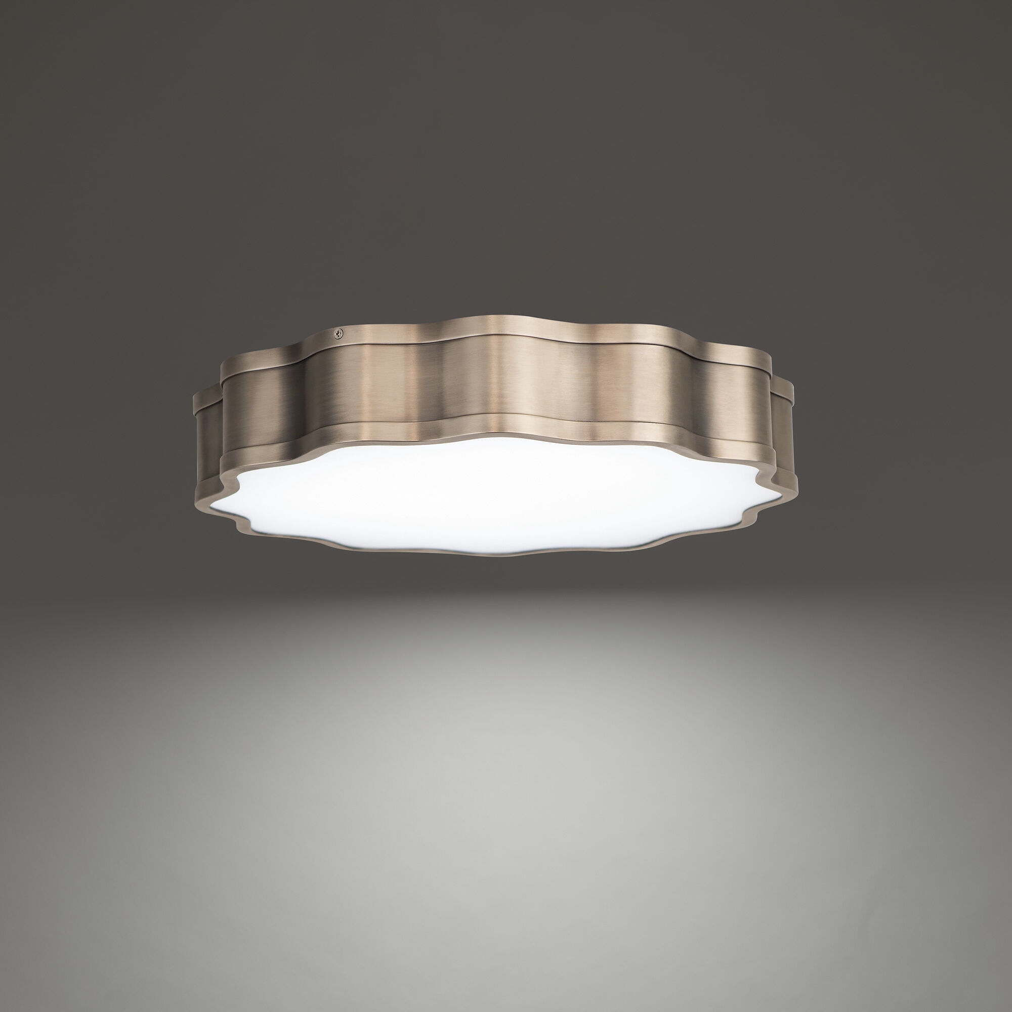 Vaughan LED 16 inch Brushed Nickel Flush Mount Ceiling Light, dweLED