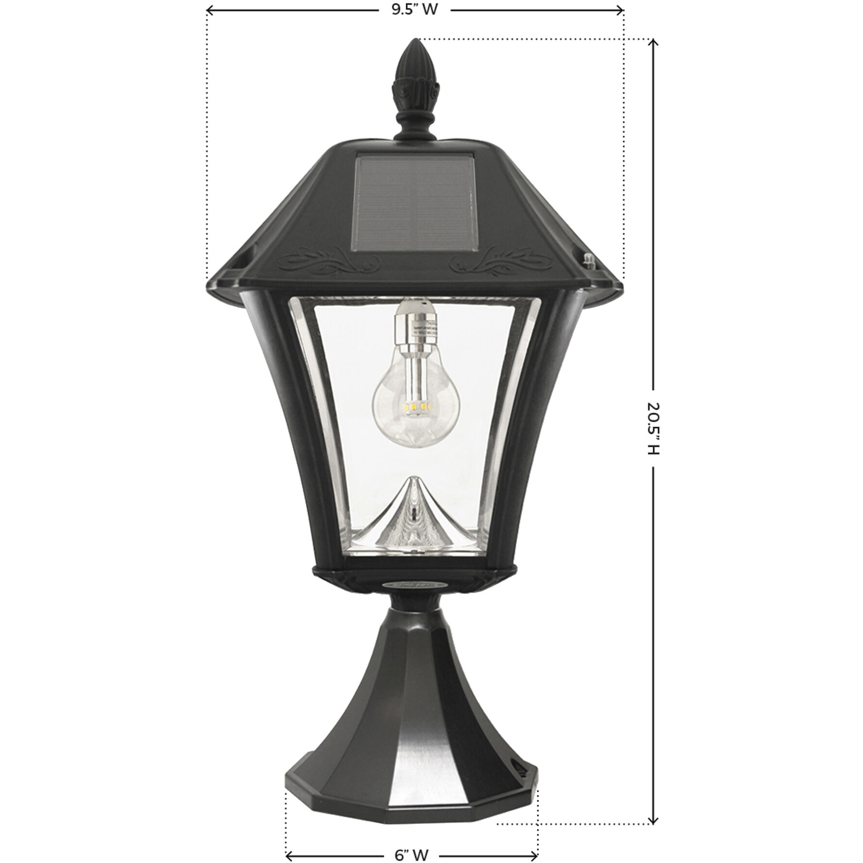 Baytown II LED 19 inch Black Outdoor Post Light, Solar