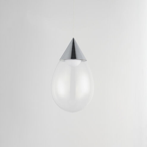 Dewdrop LED 7.75 inch Polished Chrome Single Pendant Ceiling Light