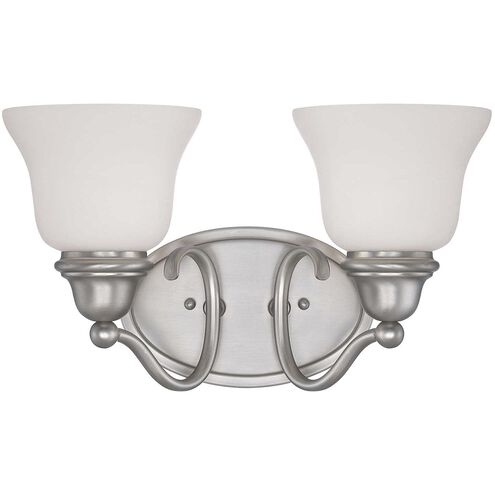 Yates 2 Light 15 inch Pewter Bathroom Vanity Light Wall Light, Essentials