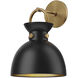 Alora Mood Waldo 1 Light 8.75 inch Aged Gold and Matte Black Bath Vanity Light Wall Light