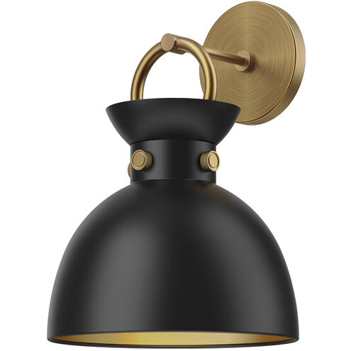 Alora Mood Waldo 1 Light 8.75 inch Aged Gold and Matte Black Bath Vanity Light Wall Light