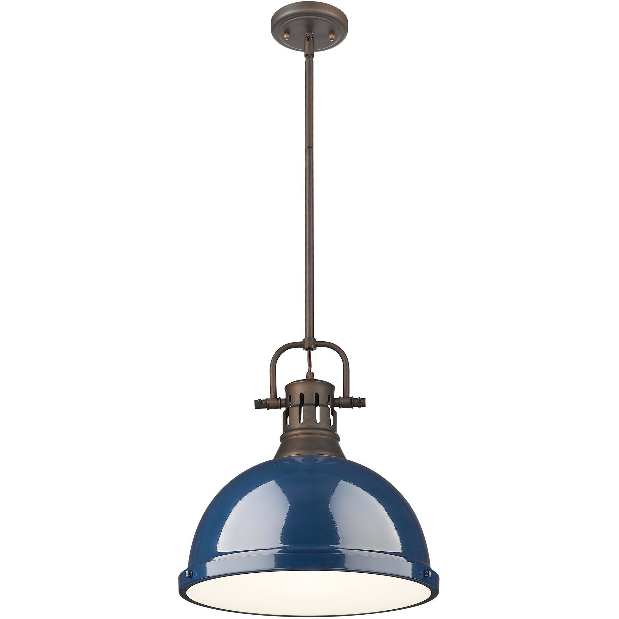Yep Duncan 1 Light 14 inch Rubbed Bronze Pendant Ceiling Light in Navy