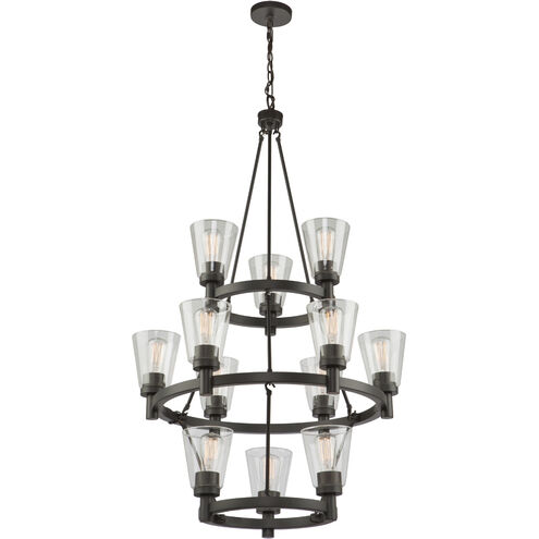 Clarence 12 Light 29 inch Oil Rubbed Bronze Up Chandelier Ceiling Light