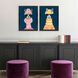 Miami Alpaca / Miami Giraffe / Miami Lion Blue and Pink and Yellow and Orange Framed Art, Propac
