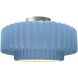 Radiance Collection - Pleated Tier LED 14.5 inch Sky Blue and Brushed Nickel Semi-Flush Ceiling Light in Dedicated LED, 14.5W x 7.25H, Form+Finish+Function