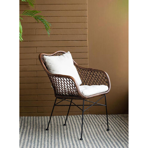 Palapa Black and Natural and White Armchair, With Cushion
