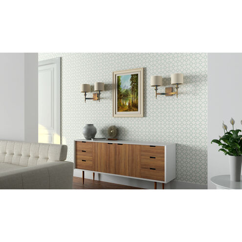 Fairmont 2 Light 18 inch Natural Aged Brass Wall Sconce Wall Light, Maxim SHADE ONLY ITEM 22379OMNAB shade only