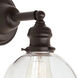 Union Square 1 Light 7 inch Oil Rubbed Bronze Wall Sconce Wall Light in Clear Mouth Blown