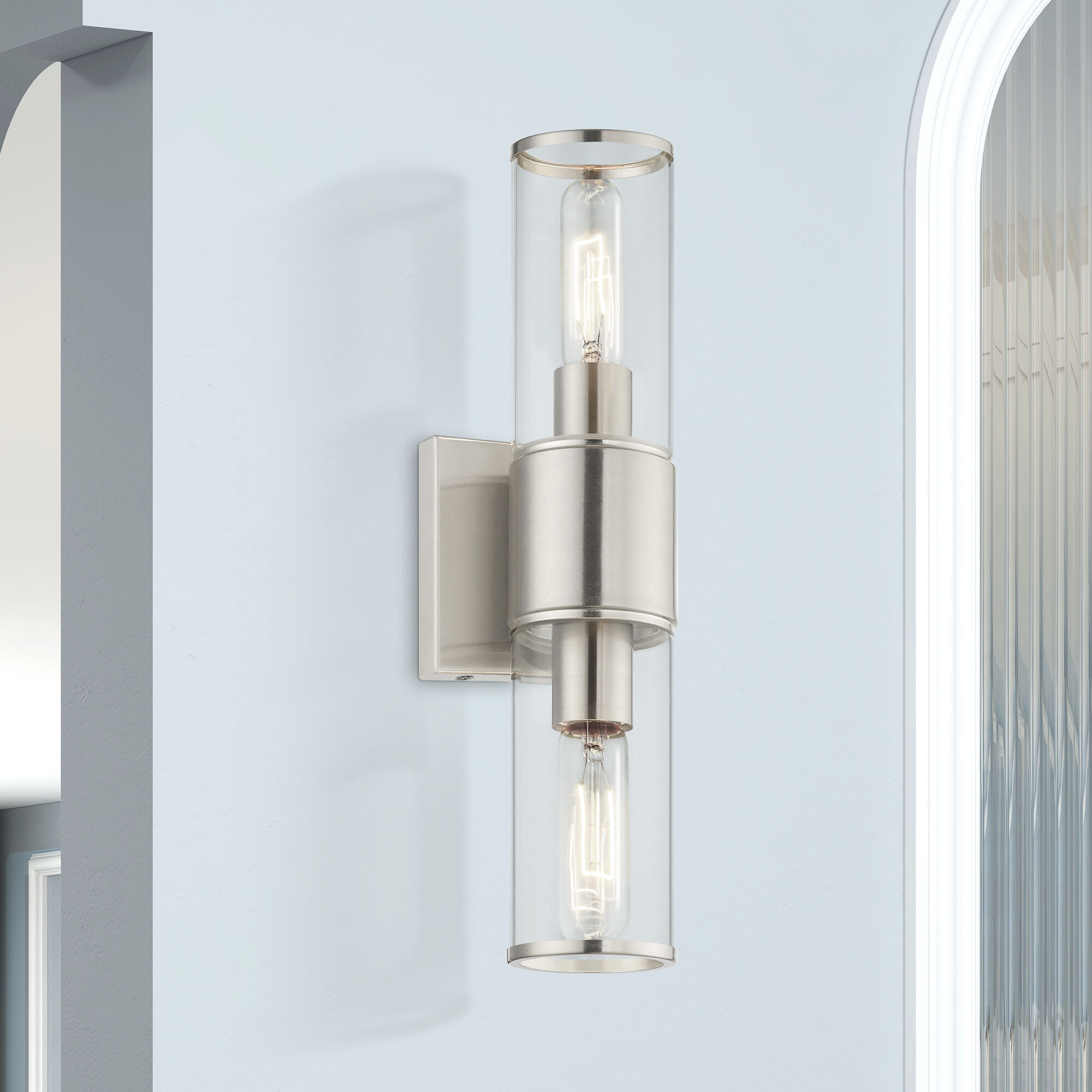 Quincy 2 Light 16 inch Brushed Nickel Vanity Sconce Wall Light