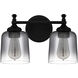 Jenson 2 Light 14 inch Matte Black Bath Light Wall Light