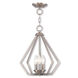 Prism 3 Light 14 inch Brushed Nickel Convertible Mini Chandelier/Ceiling Mount Ceiling Light