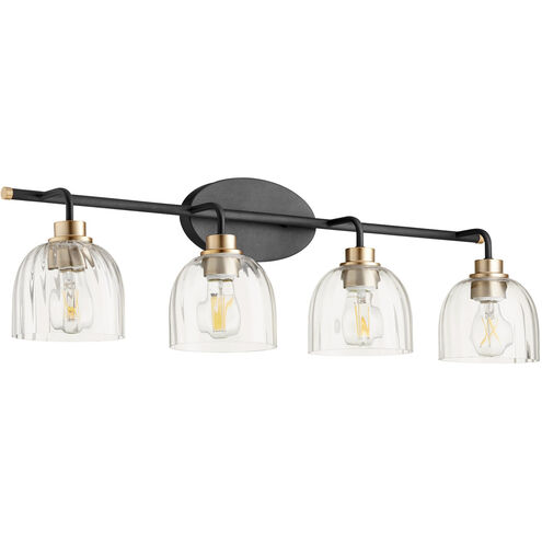 Espy 4 Light 33 inch Noir and Aged Brass Vanity Light Wall Light