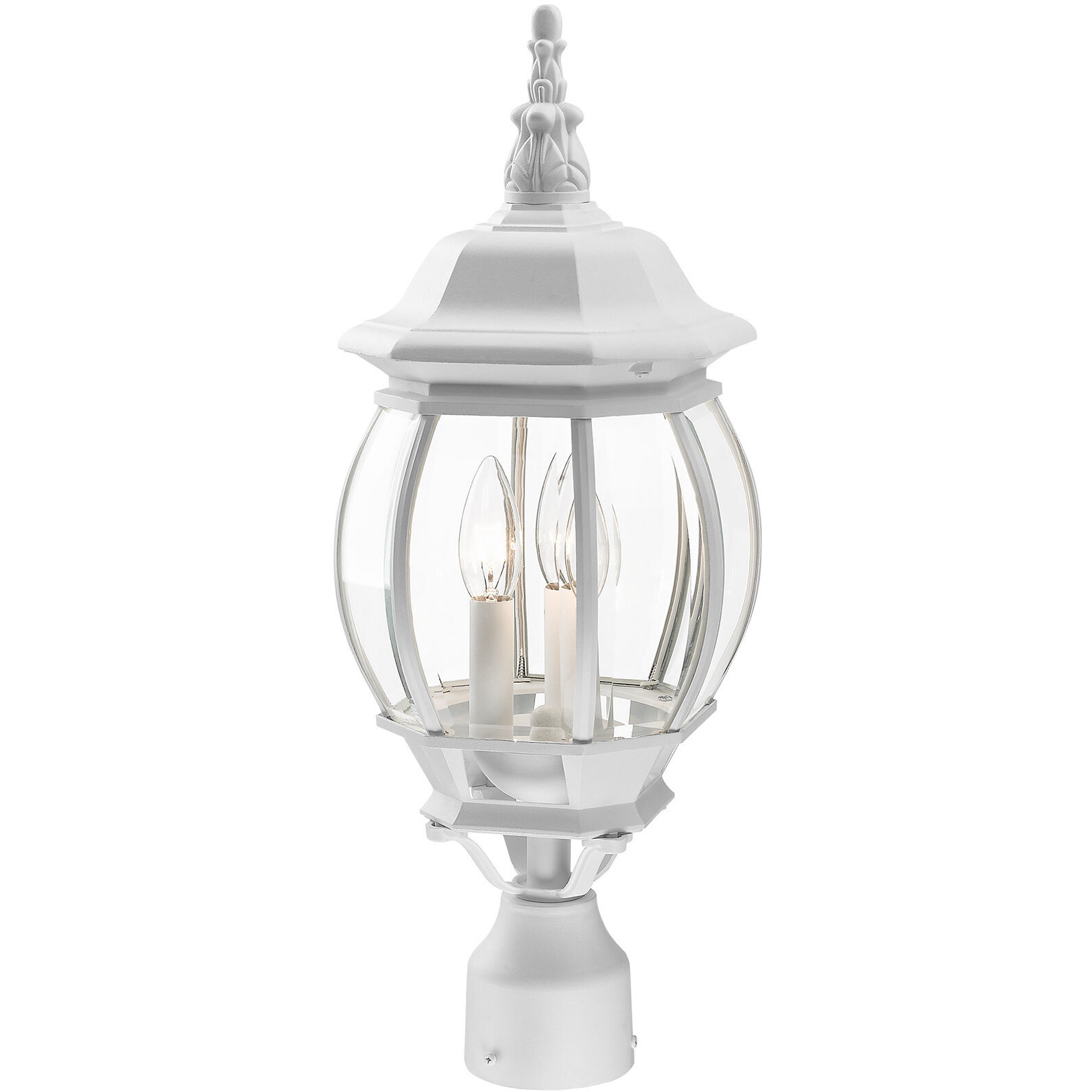 Frontenac 3 Light 21 inch Textured White Outdoor Post Top Lantern