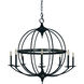 Aurora 8 Light 41 inch Matte Black Foyer Chandelier Ceiling Light