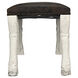 Claw Leg 21 inch White Weathered Saddle Stool