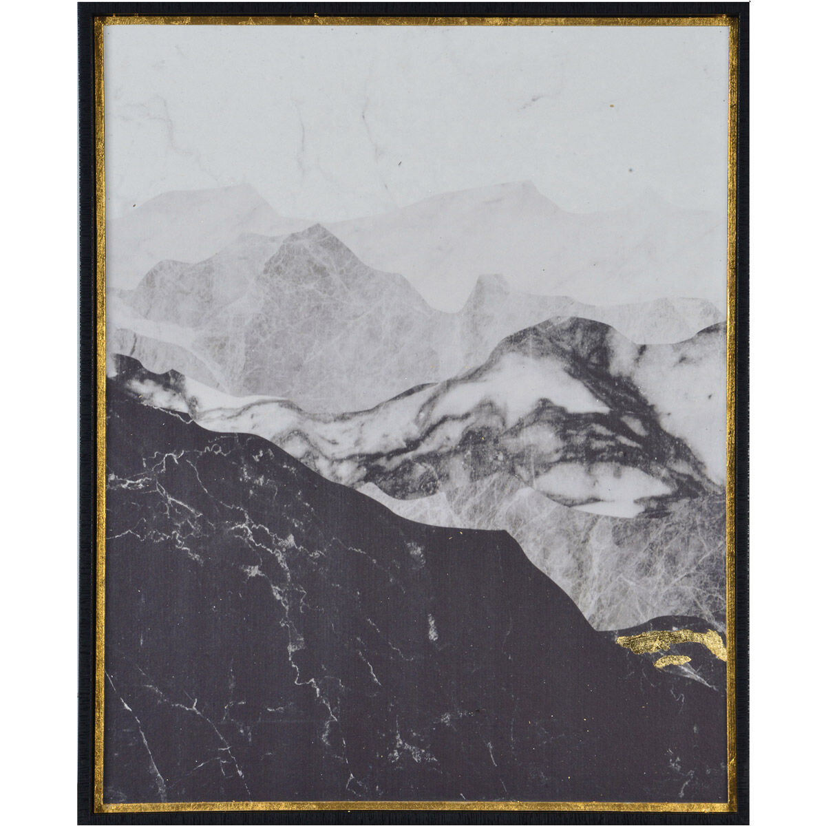 Manford Matte and Gold Leaf Accent Wall Art, Small