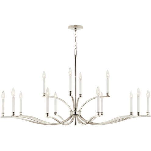 Malene 14 Light Polished Nickel Chandelier Ceiling Light, 2 Tier Large