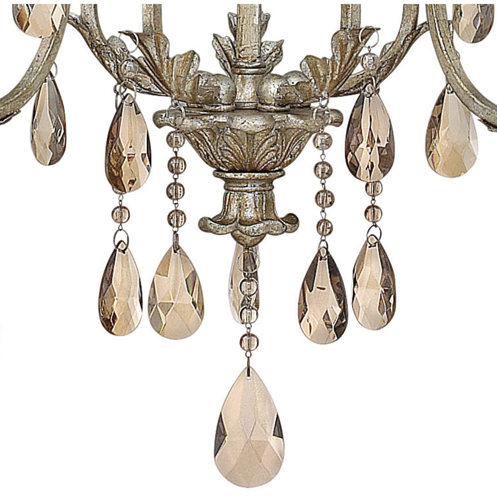 Carlton 5 Light 24 inch Silver Leaf Indoor Chandelier Ceiling Light
