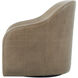 Tartan Perfect Brown Leather Swivel Chair, Wooden, Upholstered