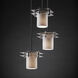 Metropolis 3 Light 7 inch Brushed Nickel Pendant Ceiling Light in Waterfall, Cylinder with Flat Rim
