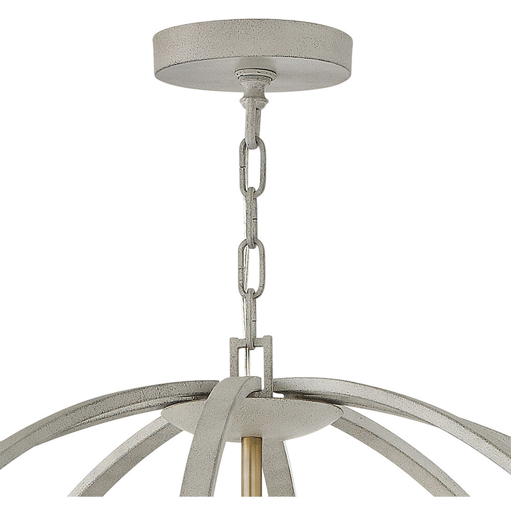 Euclid 16 Light 44 inch Cement Gray with Brushed Gold Indoor Chandelier Ceiling Light