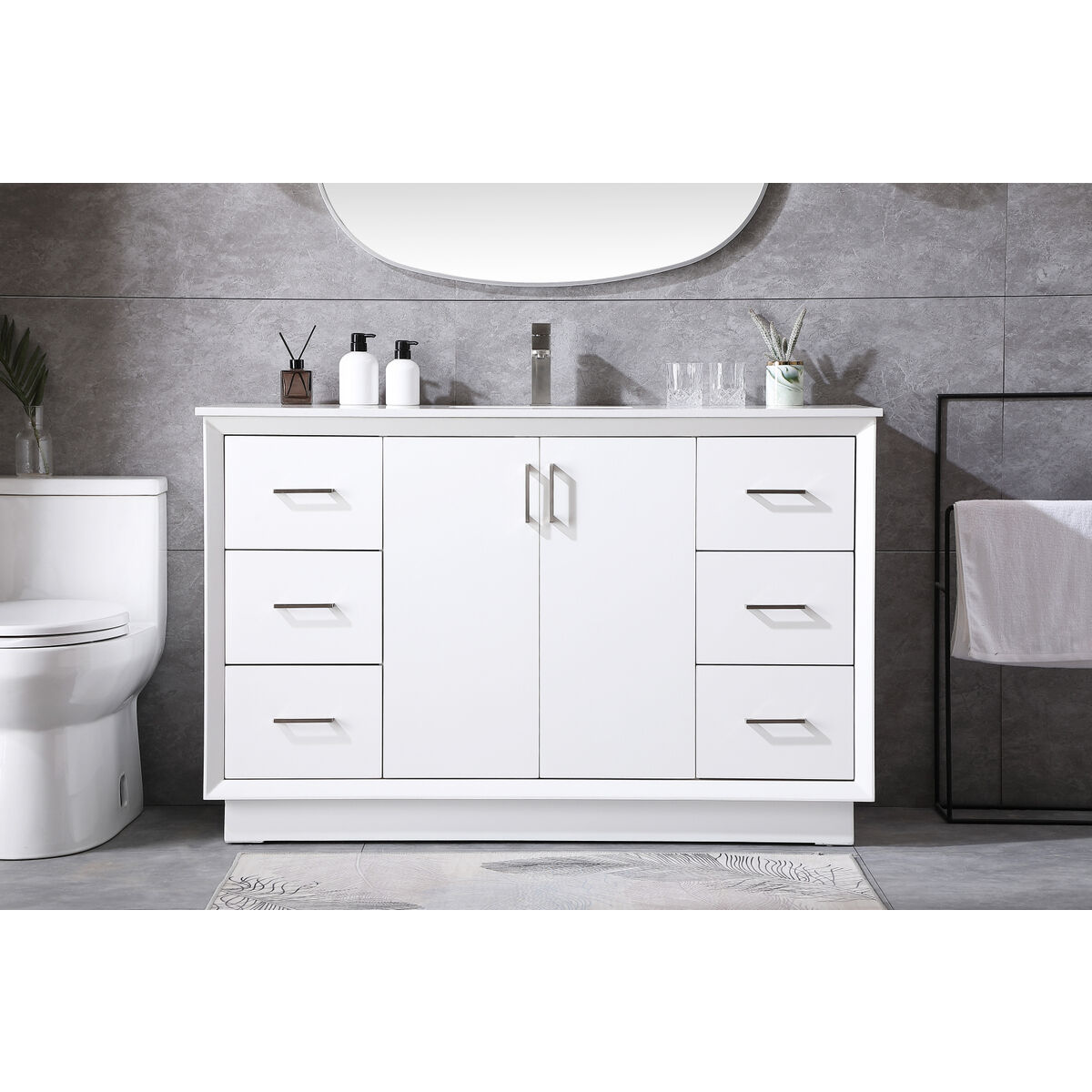 Hayes 54 X 22 X 35 inch White Vanity Sink Set