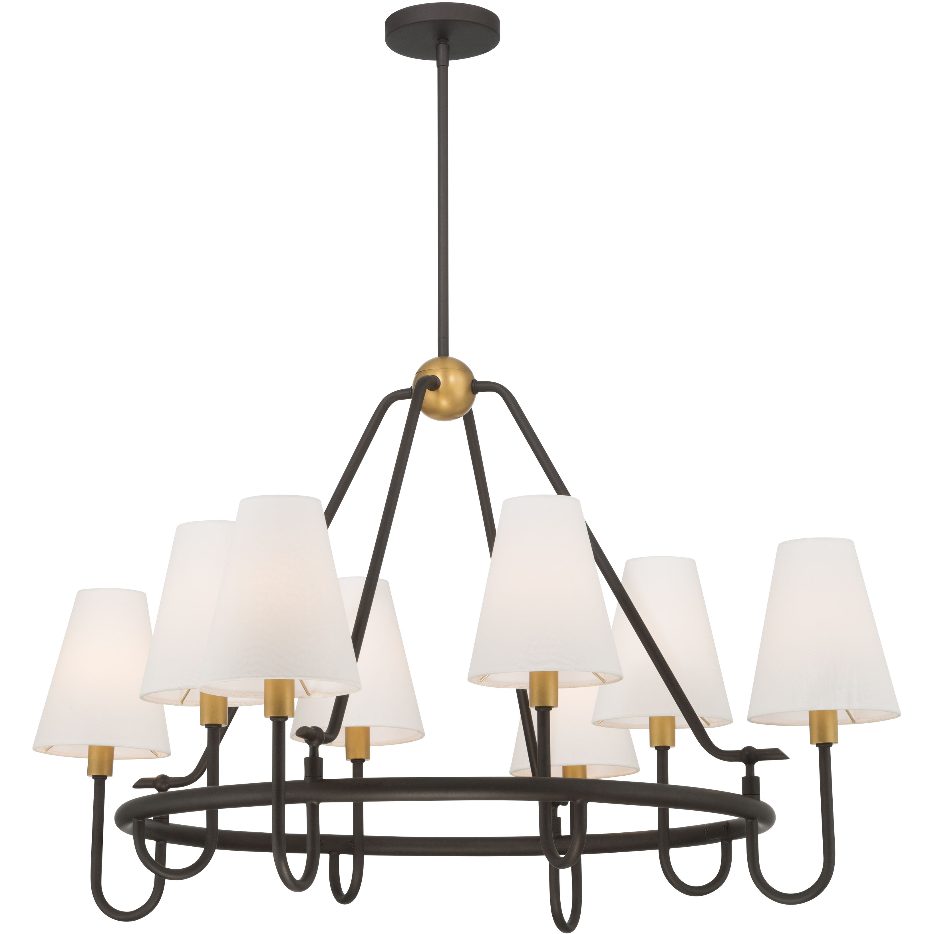 Bellforge 8 Light 38 inch Legacy Brass and Dark Bronze Pendant Ceiling Light