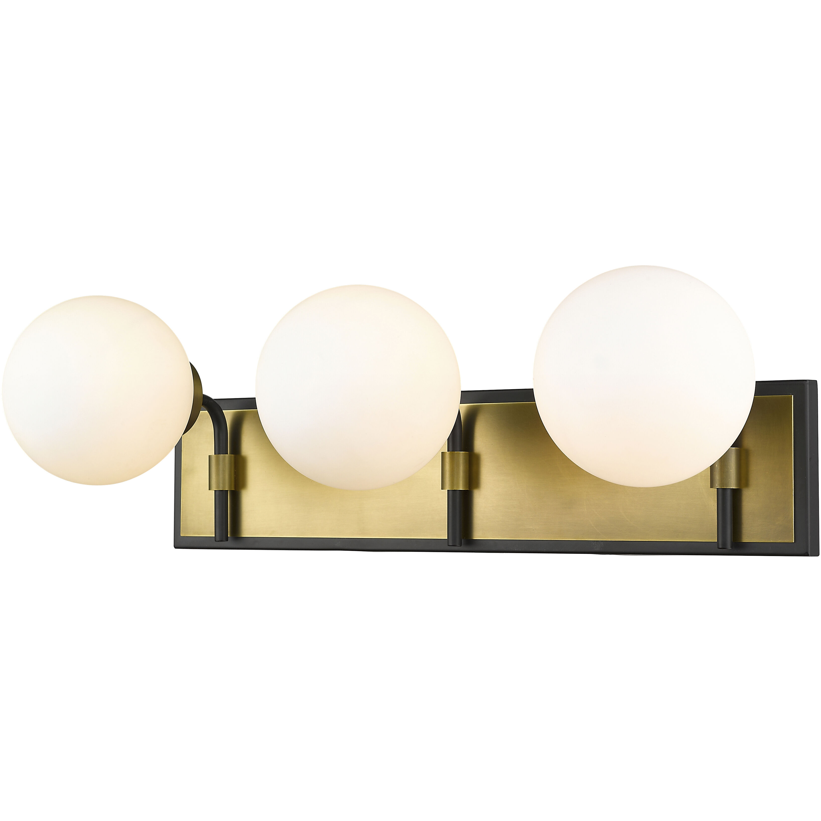 Parsons 3 Light 24 inch Matte Black and Olde Brass Vanity Wall Light
