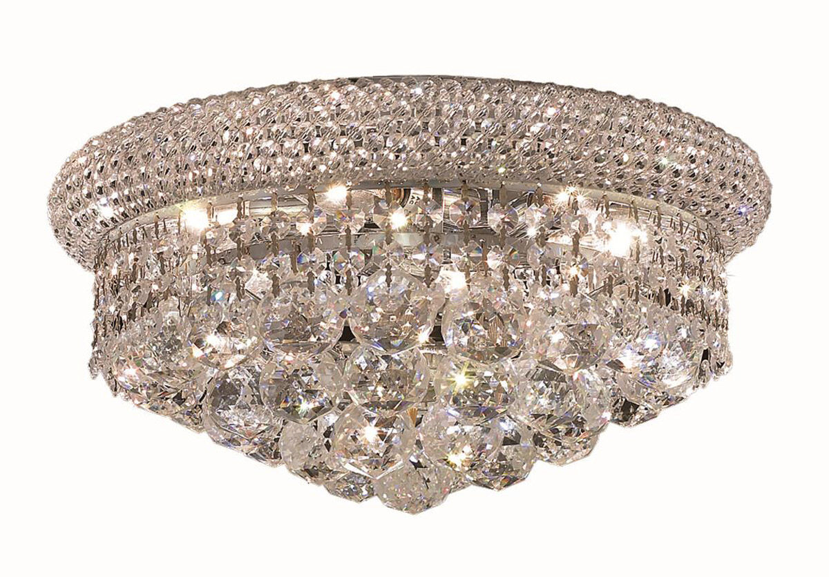 Primo 6 Light 14 inch Chrome Flush Mount Ceiling Light in Royal Cut