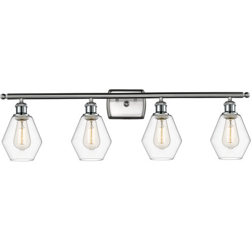 Ballston Cindyrella 4 Light 36 inch Brushed Satin Nickel Bath Vanity Light Wall Light in Incandescent, Clear Glass