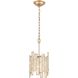 Equilibrium 1 Light 8 inch Matte Gold with Polished Chrome and Clear Mini Pendant Ceiling Light