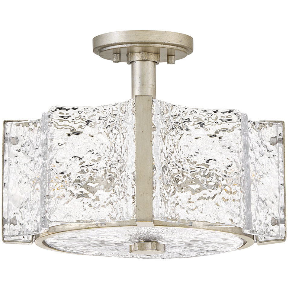 Florian 4 Light 14.25 inch Glacial Semi-flush Mount Ceiling Light