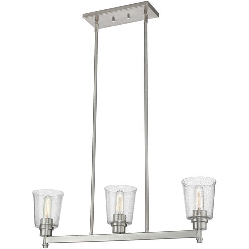 Bohin 3 Light 30 inch Brushed Nickel Linear Chandelier Ceiling Light