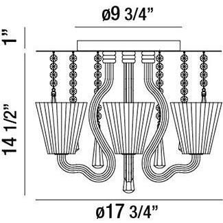 Corato 4 Light 18 inch Chrome Flush Mount Ceiling Light