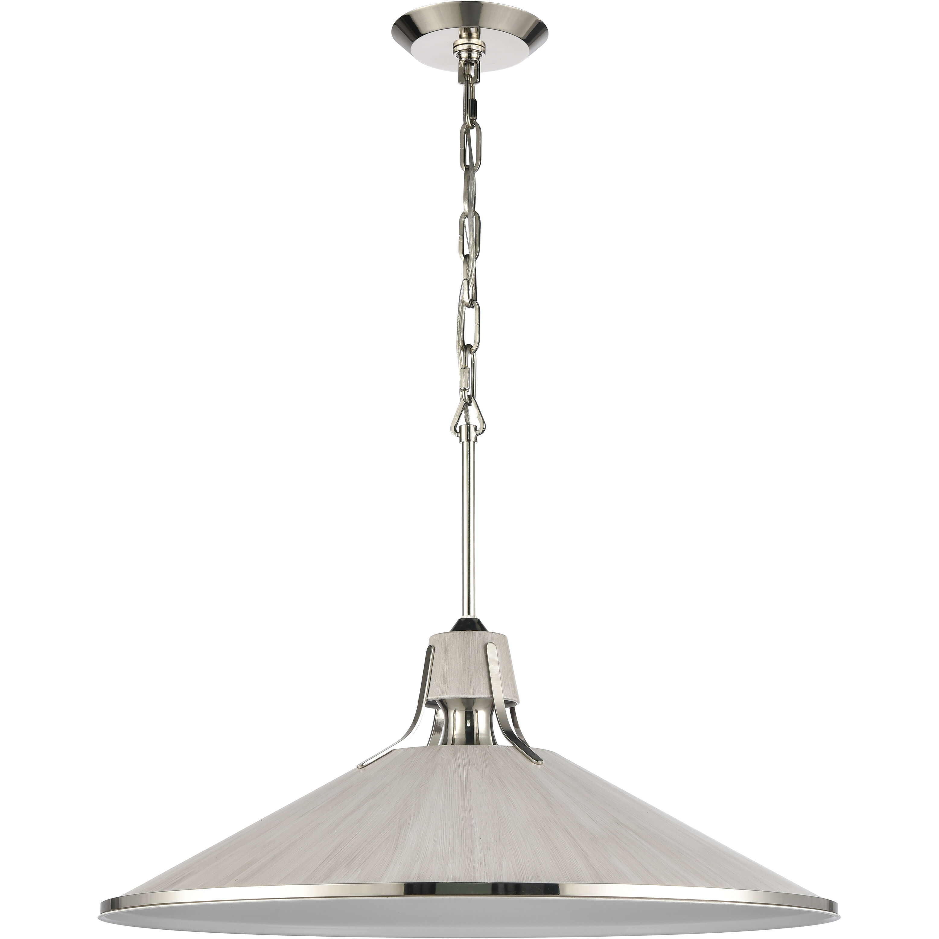 Danique 1 Light 24 inch Polished Nickel with Sunbleached Oak Pendant Ceiling Light