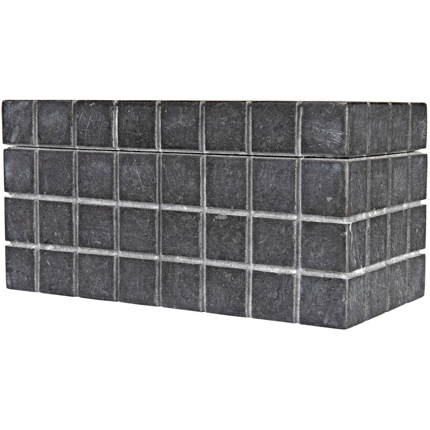 Berlin 9 X 4.5 inch Black Marble Box, Set of 2