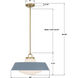Xander 3 Light 20 inch Vibrant Gold Pendant Ceiling Light