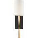 Trenton Bath Sconce Wall Light in Antique Brass and Black