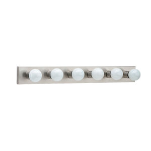 Center Stage 6 Light 36 inch Brushed Stainless Bath Vanity Wall Sconce Wall Light