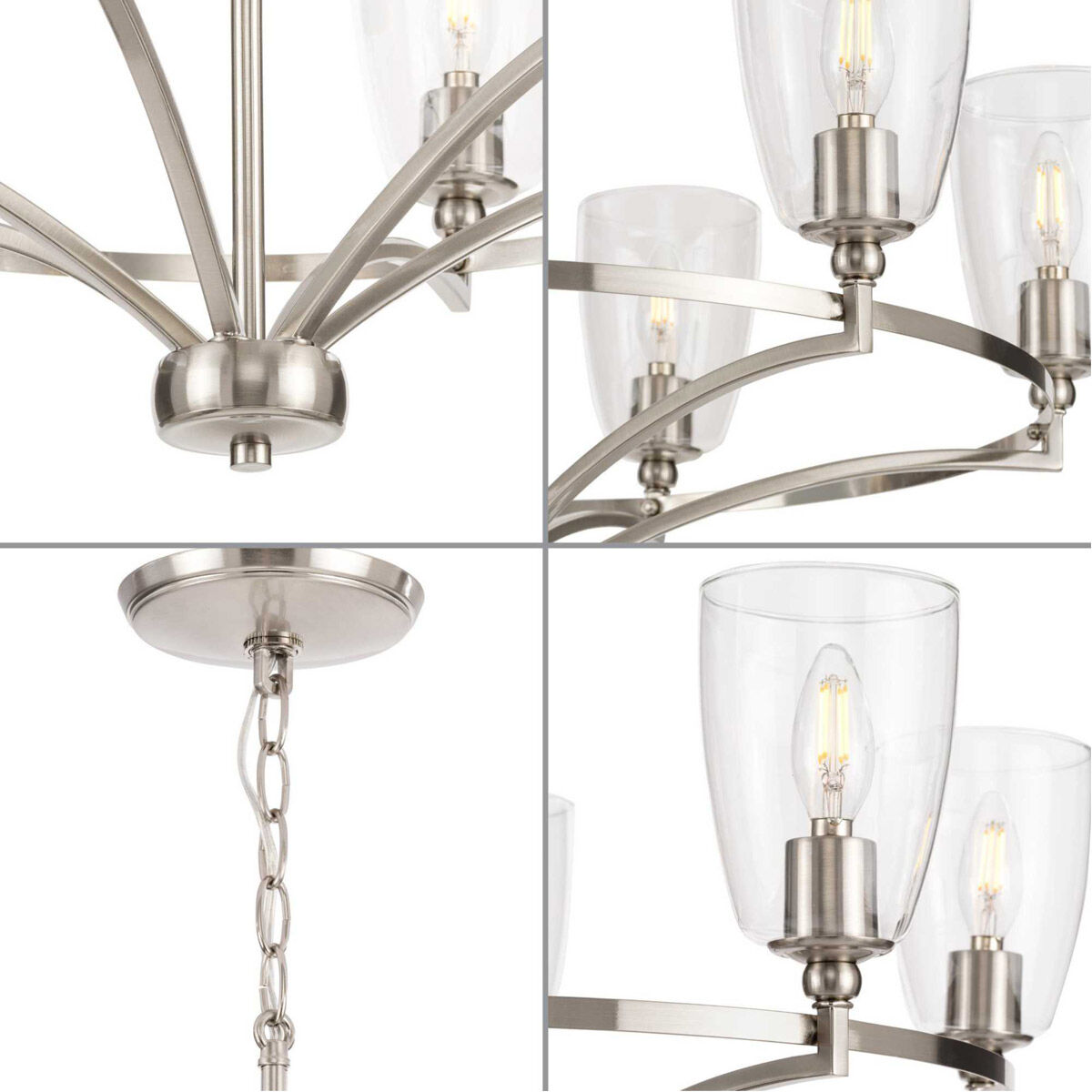 Parkhurst 6 Light 30 inch Brushed Nickel Chandelier Ceiling Light