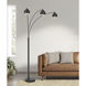 Carley 92.13 inch 60 watt Charcoal Grey Floor Lamp Portable Light