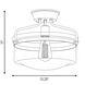 Modern 1 Light 13.25 inch Brushed Nickel Semi-Flush Ceiling Light