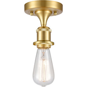 Ballston Bare Bulb 1 Light 5 inch Satin Gold Semi-Flush Mount Ceiling Light