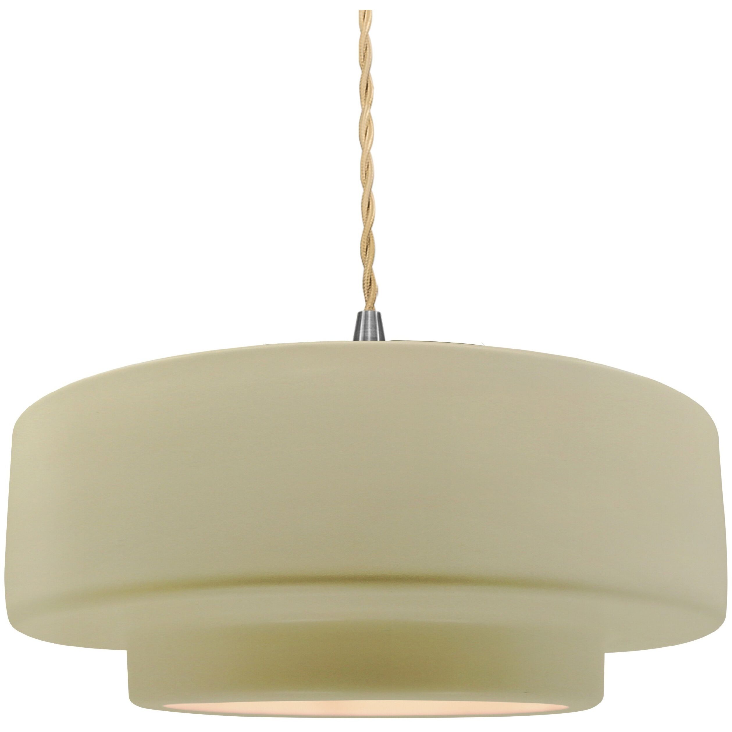 Radiance Collection - Tier Pendant Ceiling Light in Brushed Nickel, Dedicated LED, Beige Twist Cord, Vanilla Gloss, 14.5W x 5.25H, Form+Finish+Function