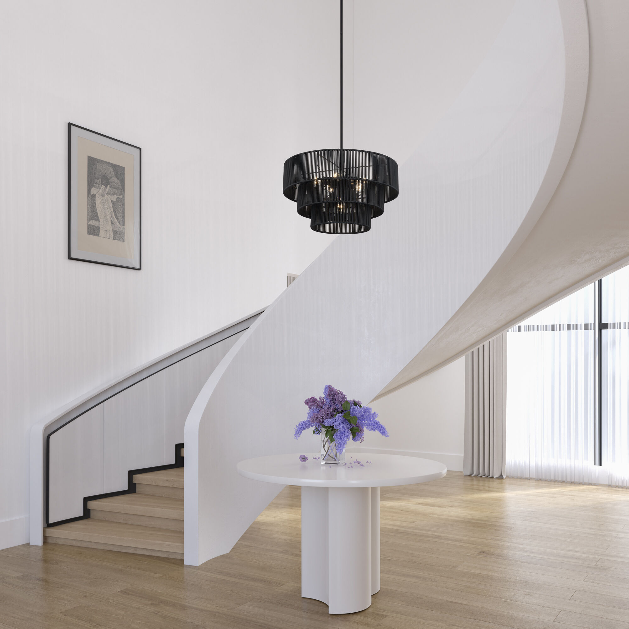 Acordia 6 Light 23 inch Black Pendant Chandelier Ceiling Light